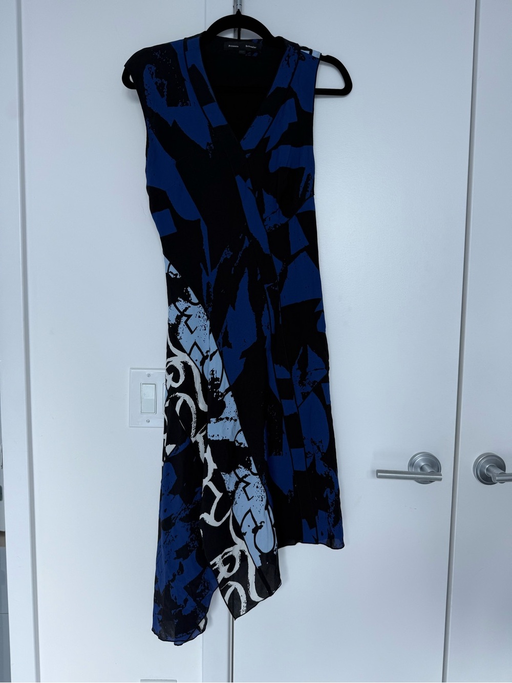 Proenza Schouler Silk Asymetric dress in abstract print